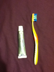 What remains of my toothpaste, post-TSA